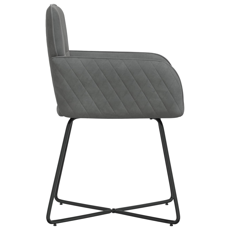 Eettafelstoelen 4 pcs fluweel Donkergrijs 59 x 56,5 x 86 cm