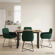 Eettafelstoelen 4 stuks fluweel donkergroen 59x56.5x86 cm