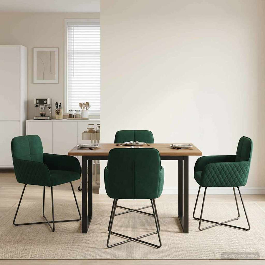 Eettafelstoelen 4 pcs fluweel Donkergroen 59 x 56,5 x 86 cm