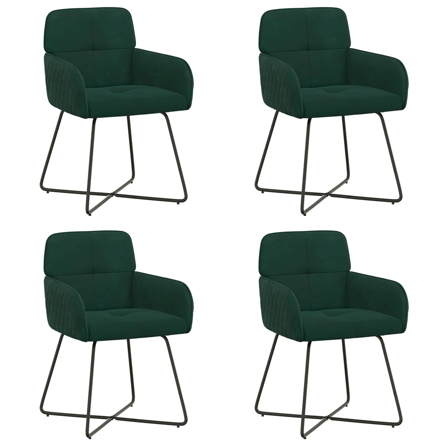 Eettafelstoelen 4 pcs fluweel Donkergroen 59 x 56,5 x 86 cm