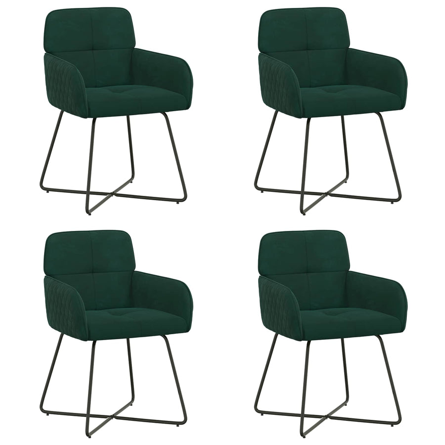 Eettafelstoelen 4 pcs fluweel Donkergroen 59 x 56,5 x 86 cm