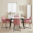 Eettafelstoelen 4 pcs fluweel Roze 59 x 56,5 x 86 cm