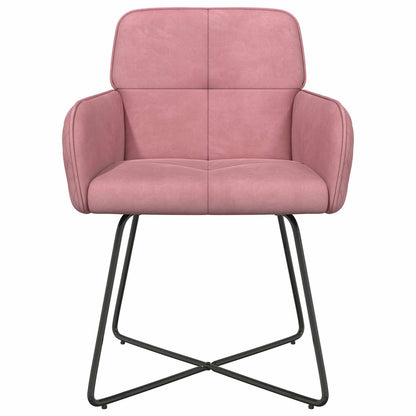 Eettafelstoelen 4 pcs fluweel Roze 59 x 56,5 x 86 cm