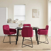 Eetkamerstoelen fluweel wijnrood 4 stuks 59x56,5x86 cm