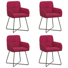Eettafelstoelen 4 pcs fluweel Wijnrood 59 x 56,5 x 86 cm