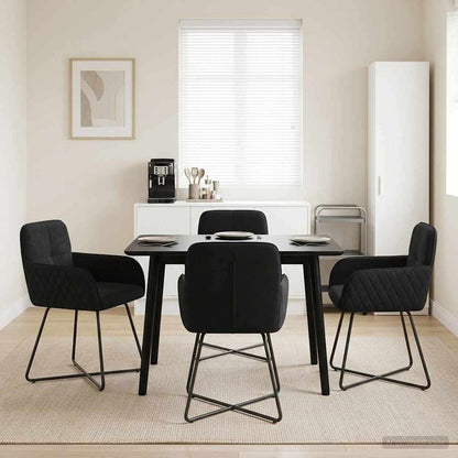 Eettafelstoelen 4 pcs fluweel Zwart 59 x 56,5 x 86 cm