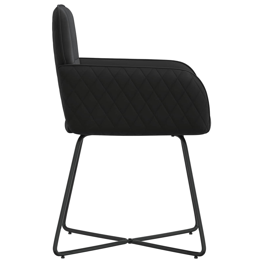 Eettafelstoelen 4 pcs fluweel Zwart 59 x 56,5 x 86 cm
