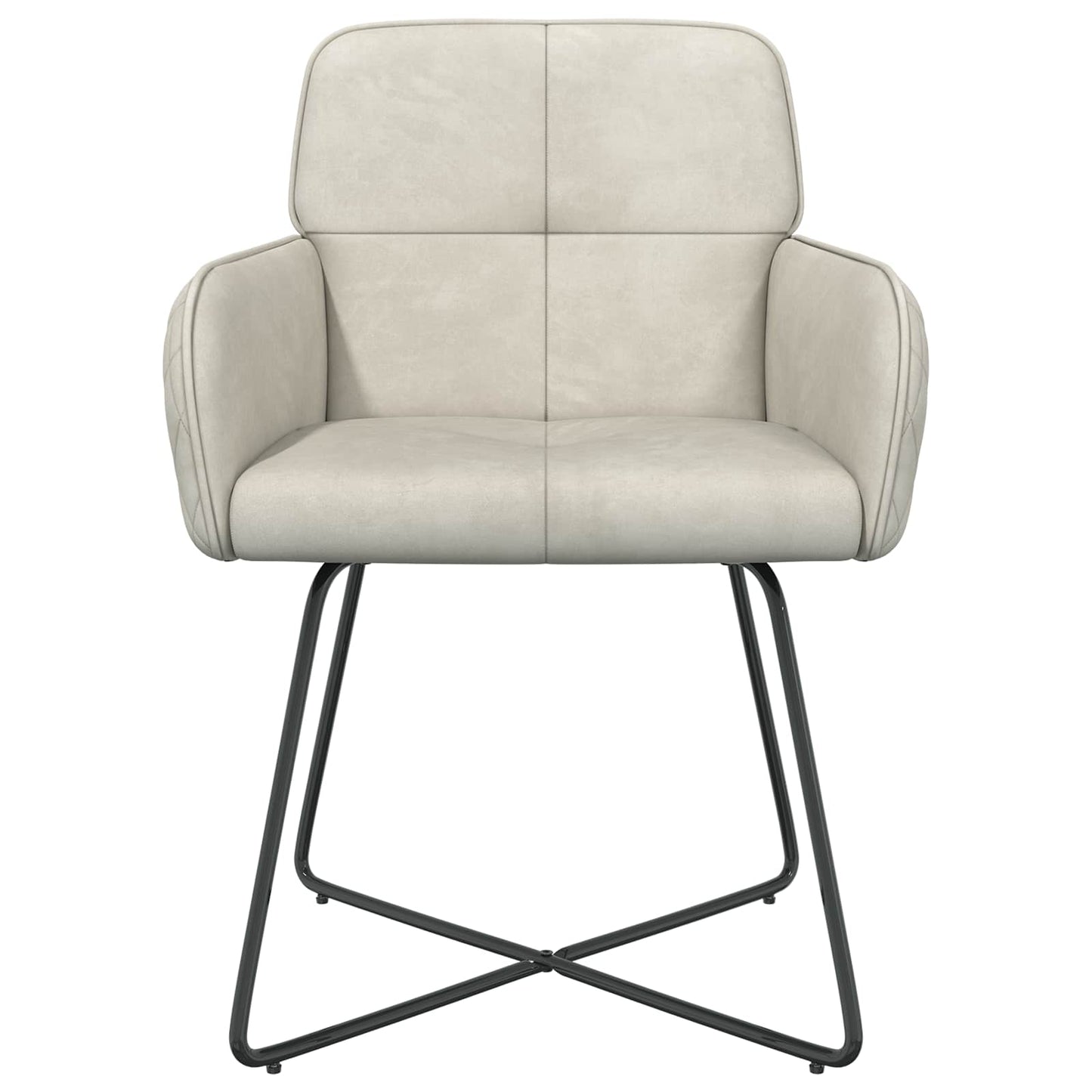Eettafelstoelen 4 pcs fluweel Crèmekleurig 59 x 56,5 x 86 cm