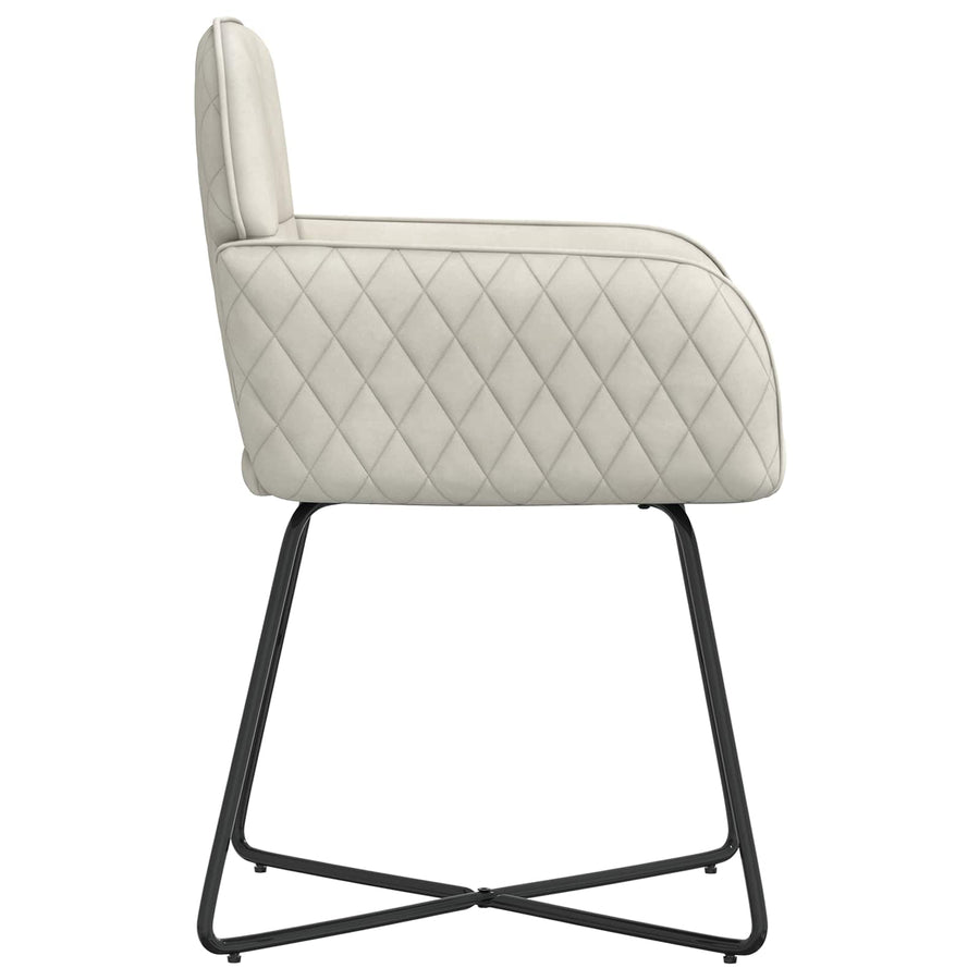 Eettafelstoelen 4 pcs fluweel Crèmekleurig 59 x 56,5 x 86 cm