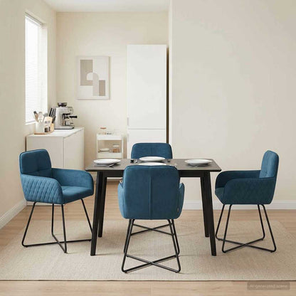 Eettafelstoelen 4 pcs fluweel Blauw 59 x 56,5 x 86 cm