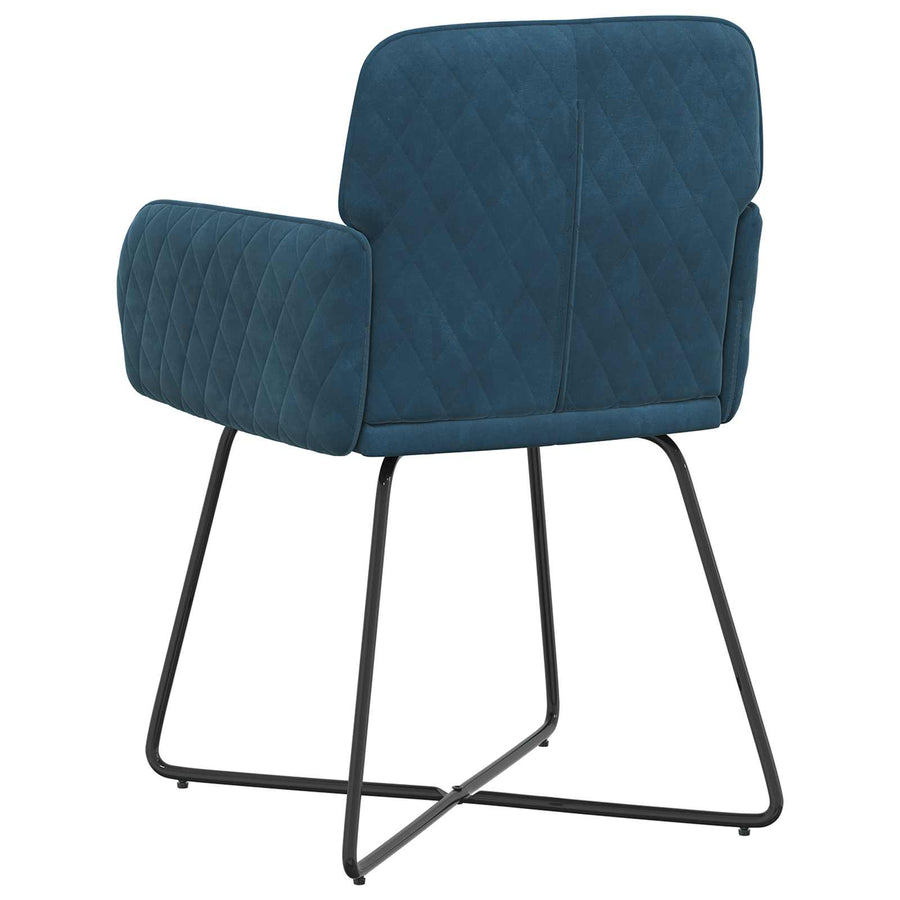 Eettafelstoelen 4 pcs fluweel Blauw 59 x 56,5 x 86 cm