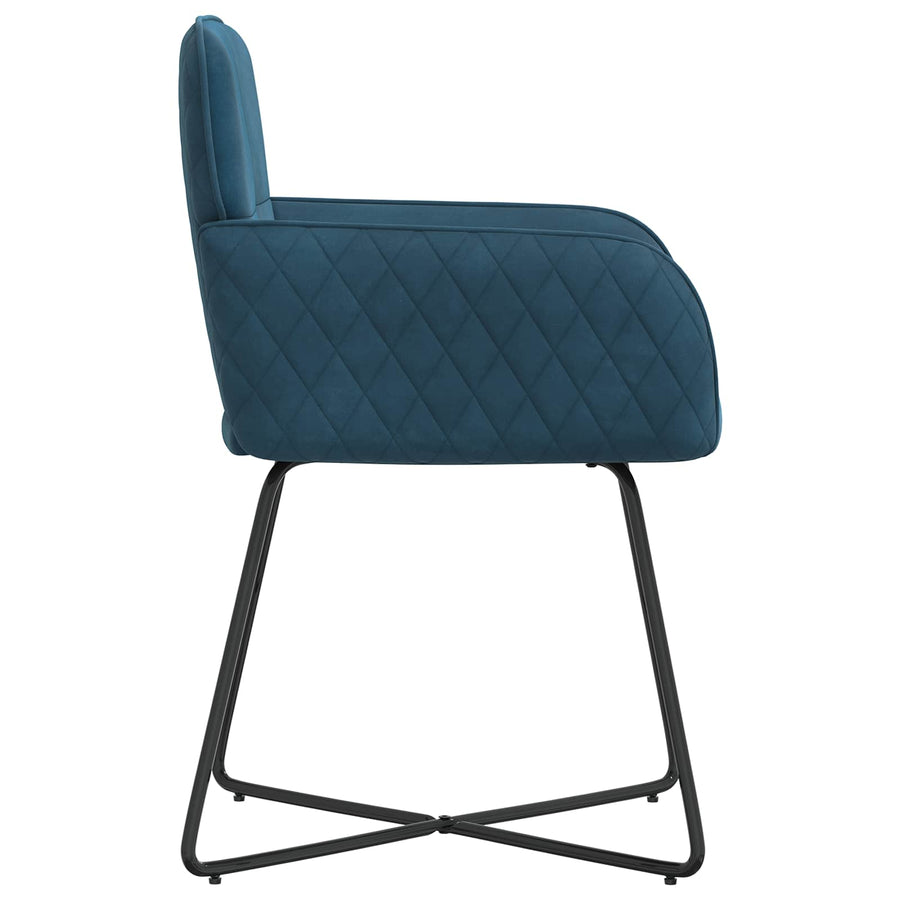 Eettafelstoelen 4 pcs fluweel Blauw 59 x 56,5 x 86 cm