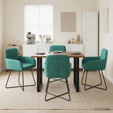 Eettafelstoelen 4 pcs fluweel Turquoise 59 x 56,5 x 86 cm