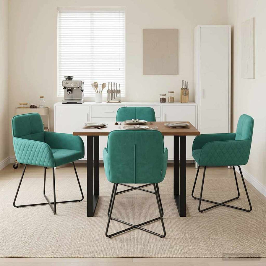 Eettafelstoelen 4 pcs fluweel Turquoise 59 x 56,5 x 86 cm