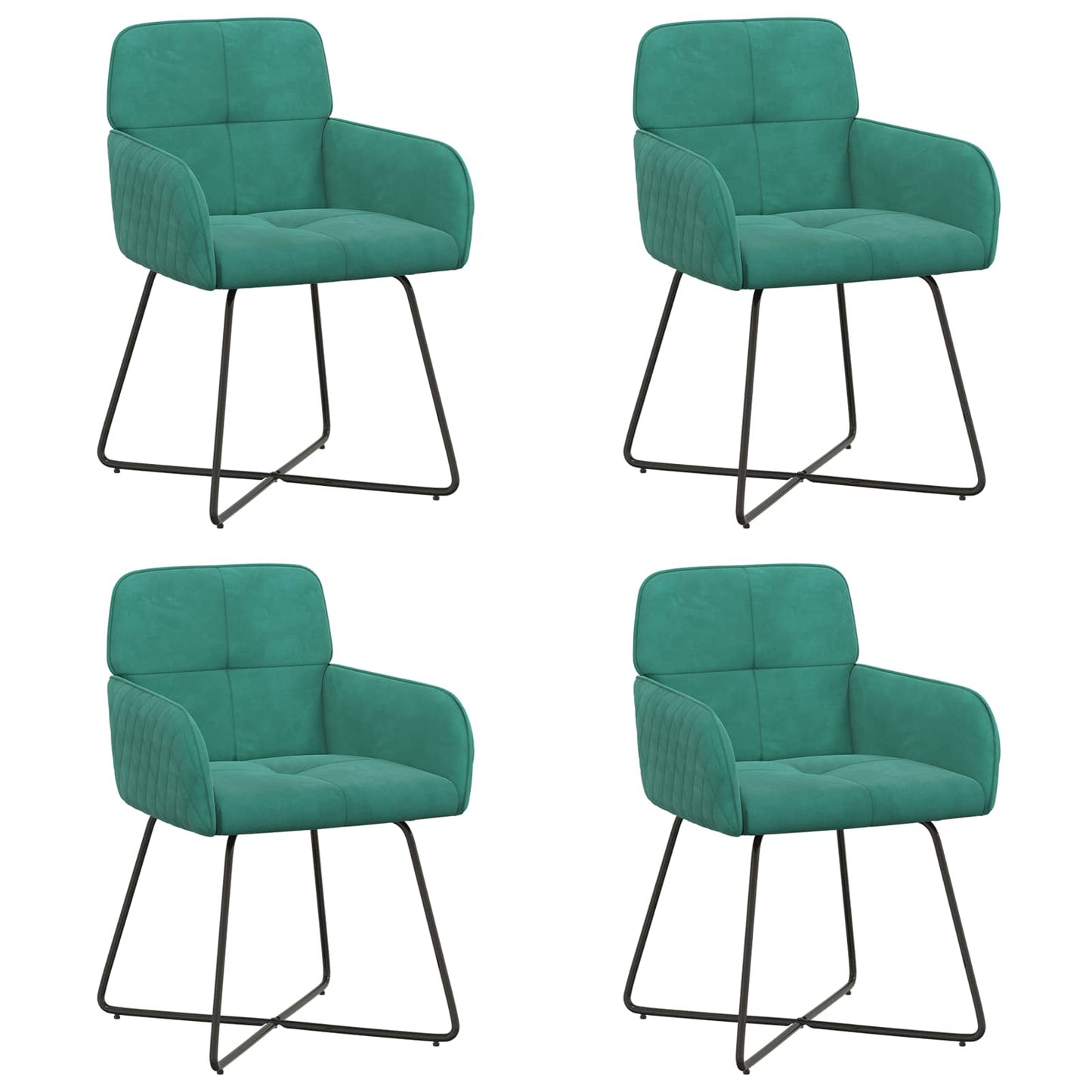 Eettafelstoelen 4 pcs fluweel Turquoise 59 x 56,5 x 86 cm