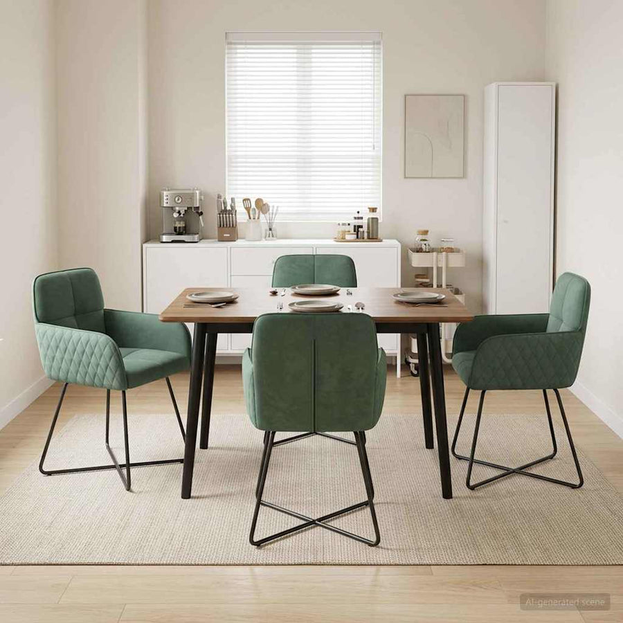 Eettafelstoelen 4 pcs fluweel Zeegroen 59 x 56,5 x 86 cm