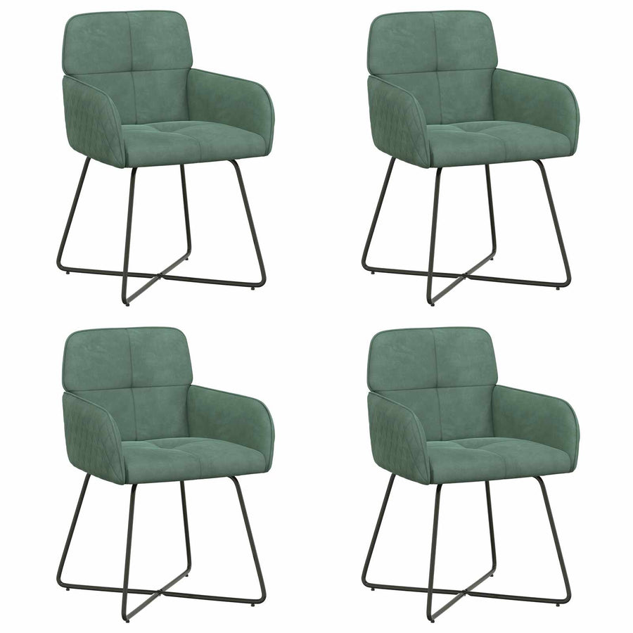 Eettafelstoelen 4 pcs fluweel Zeegroen 59 x 56,5 x 86 cm