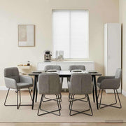 Eetkamerstoelen 6 stuks fluweel lichtgrijs 59x56,5x86 cm