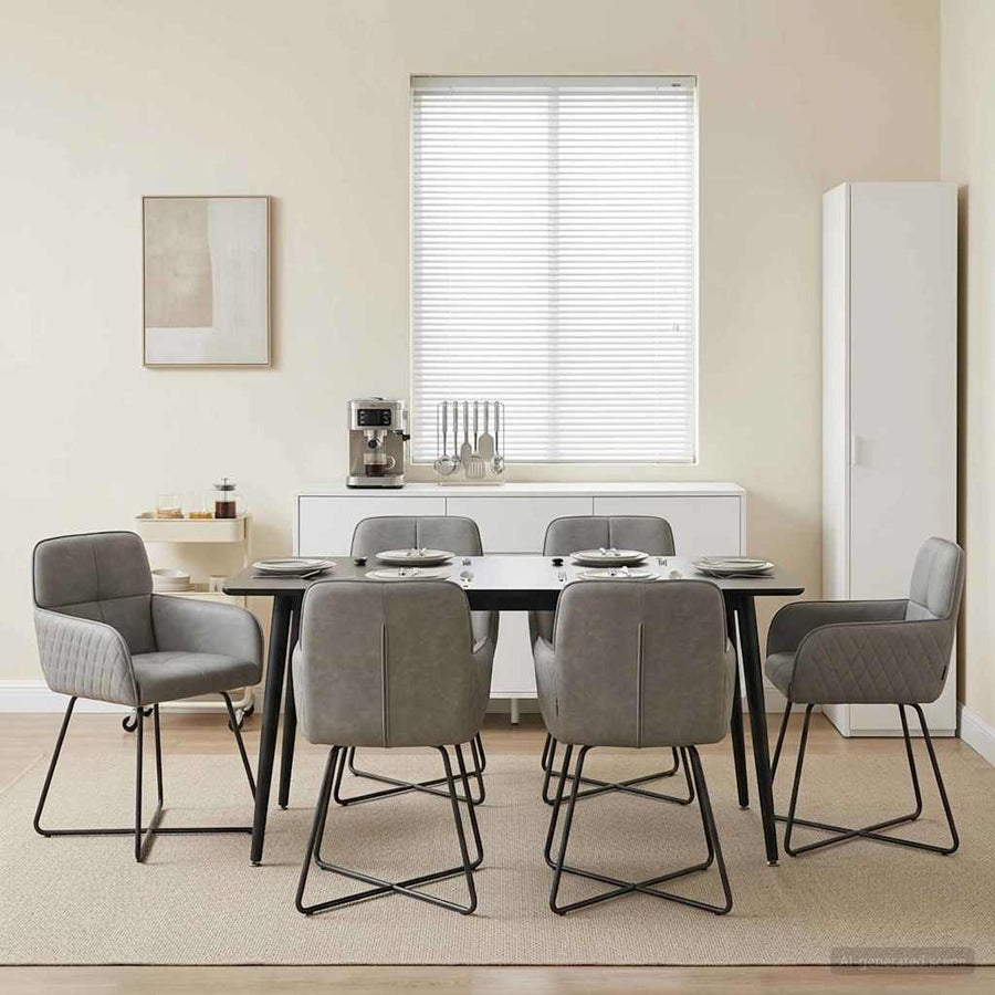 Eettafelstoelen 6 pcs fluweel Lichtgrijs 59 x 56,5 x 86 cm