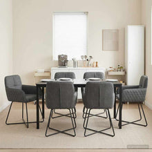 Eettafelstoelen 6 pcs fluweel Donkergrijs 59 x 56,5 x 86 cm