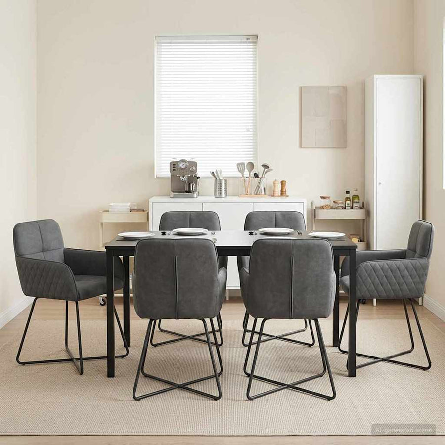 Eettafelstoelen 6 pcs fluweel Donkergrijs 59 x 56,5 x 86 cm