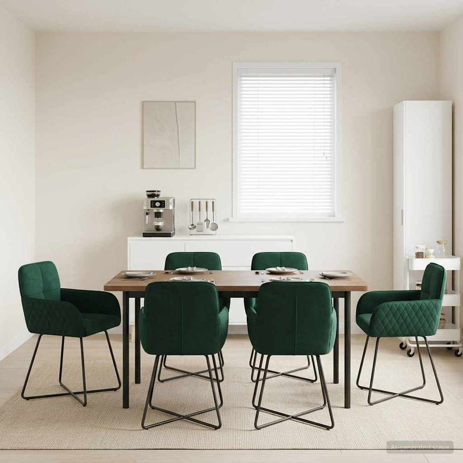 Eettafelstoelen 6 pcs fluweel Donkergroen 59 x 56,5 x 86 cm