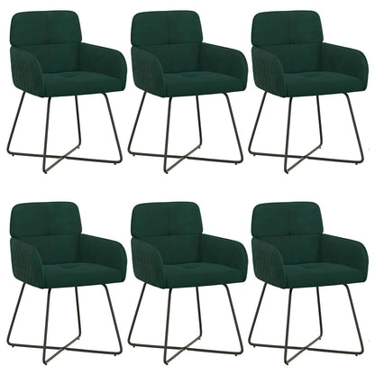 Eettafelstoelen 6 pcs fluweel Donkergroen 59 x 56,5 x 86 cm