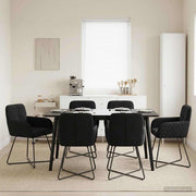 Eetkamerstoelen set 6 stuks zwart fluweel 59x56,5x86 cm