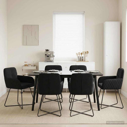 Eettafelstoelen 6 pcs fluweel Zwart 59 x 56,5 x 86 cm