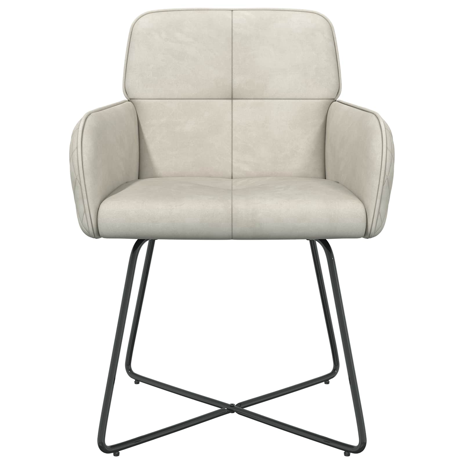 Eettafelstoelen 6 pcs fluweel Crèmekleurig 59 x 56,5 x 86 cm