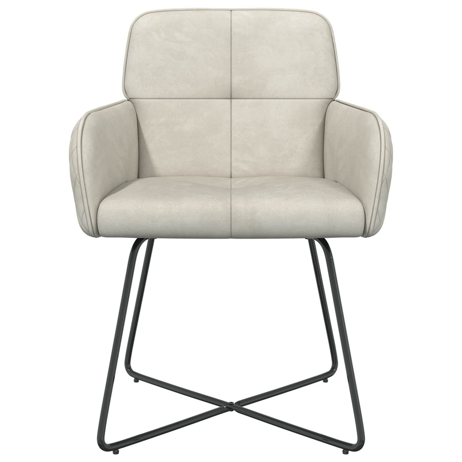 Eettafelstoelen 6 pcs fluweel Crèmekleurig 59 x 56,5 x 86 cm