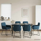 Eettafelstoelen 6 pcs fluweel Blauw 59 x 56,5 x 86 cm