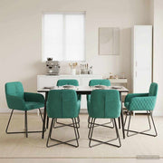Eetkamerstoelen 6 stuks fluweel turquoise 59x56,5x86 cm
