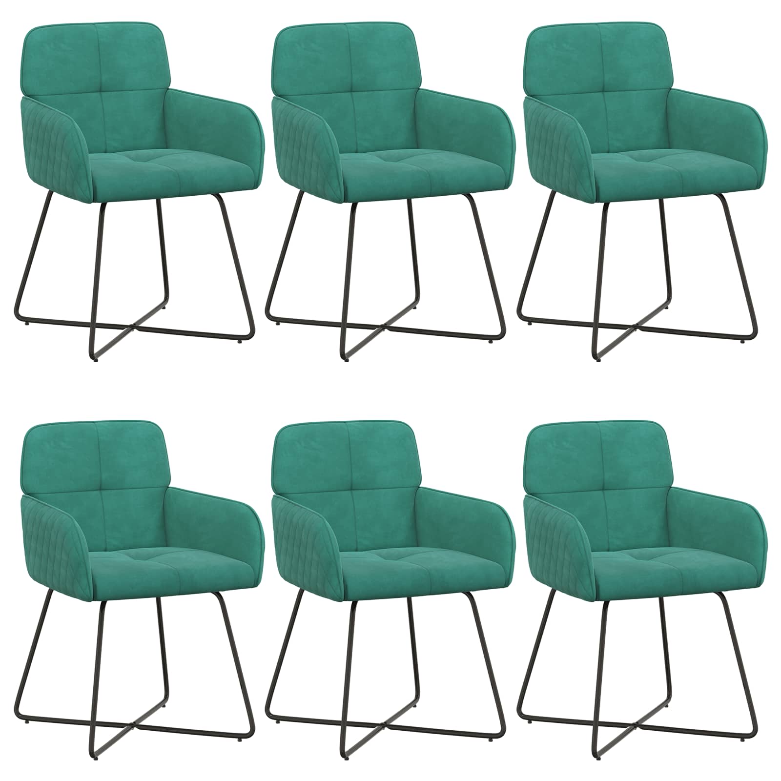 Eettafelstoelen 6 pcs fluweel Turquoise 59 x 56,5 x 86 cm