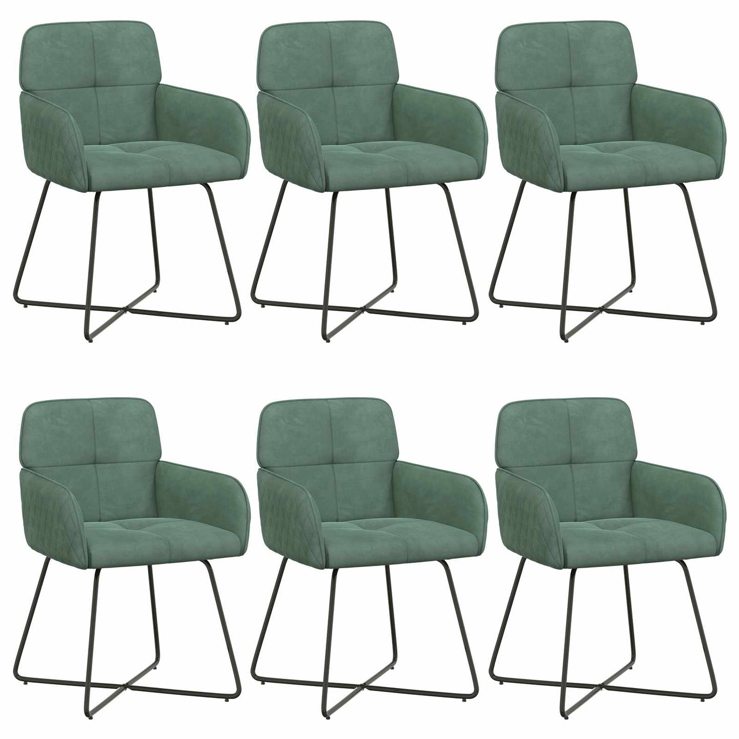 Eettafelstoelen 6 pcs fluweel Zeegroen 59 x 56,5 x 86 cm