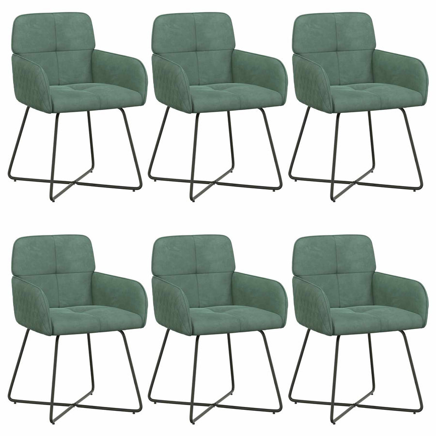 Eettafelstoelen 6 pcs fluweel Zeegroen 59 x 56,5 x 86 cm