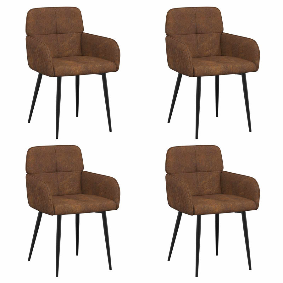 Eettafelstoelen 4 pcs Nep Suede Leer Bruin 59 x 56,5 x 85 cm
