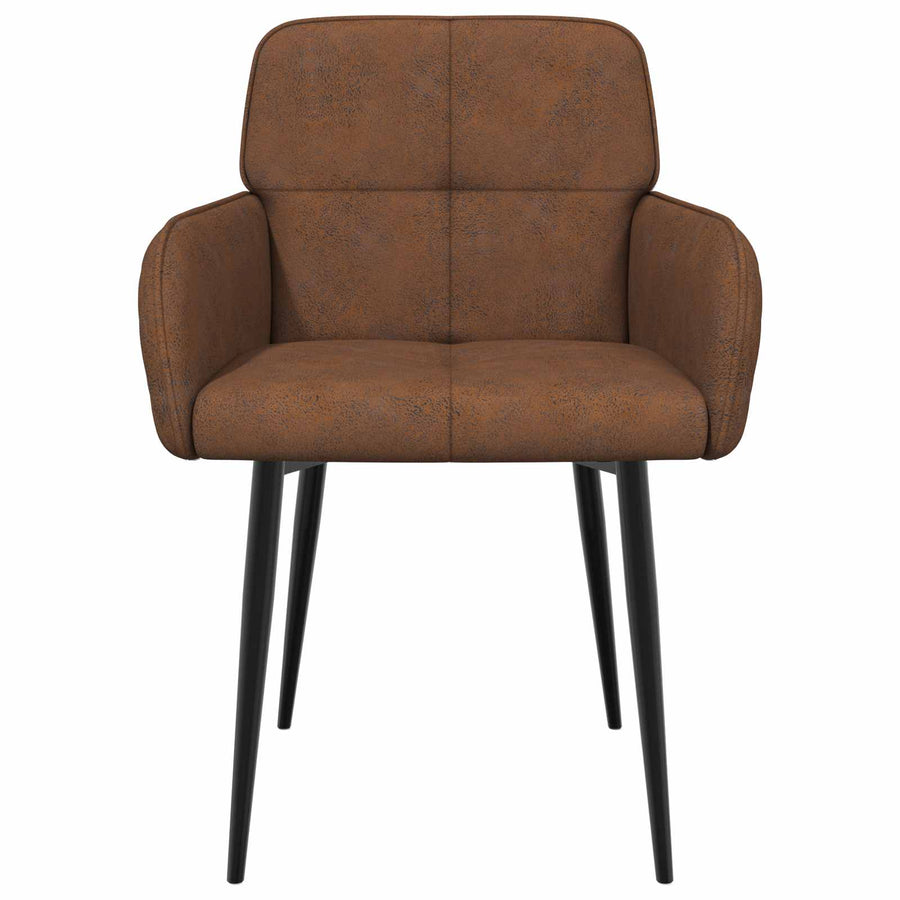 Eettafelstoelen 4 pcs Nep Suede Leer Bruin 59 x 56,5 x 85 cm