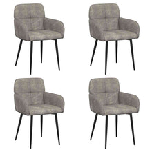 Eettafelstoelen 4 pcs Nep Suede Leer Lichtgrijs