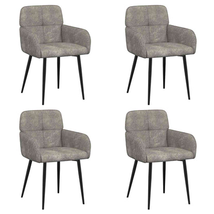 Eettafelstoelen 4 pcs Nep Suede Leer Lichtgrijs