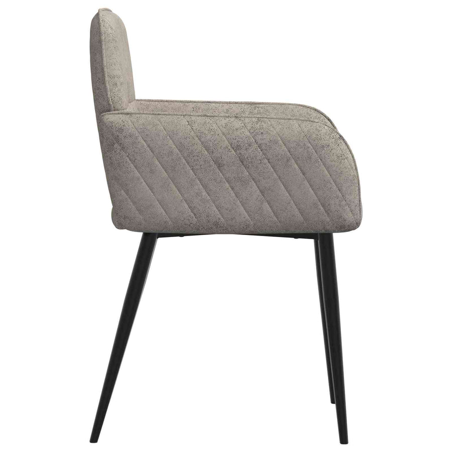 Eettafelstoelen 4 pcs Nep Suede Leer Lichtgrijs
