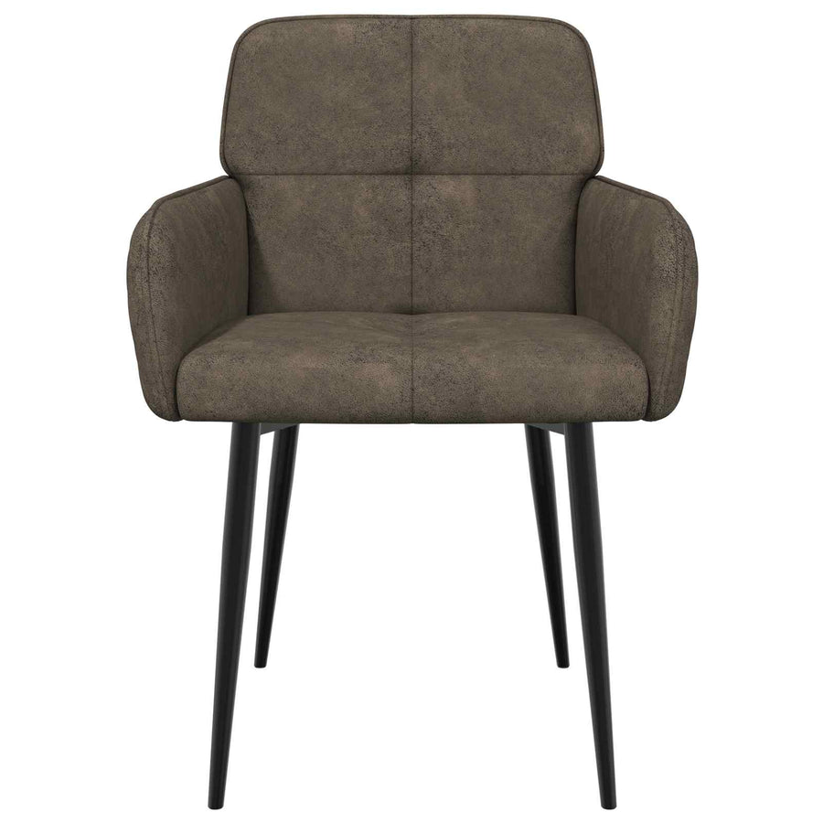 Eettafelstoelen 4 pcs Nep Suede Leer Donkergrijs