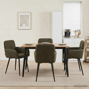 Eetkamerstoelen set 4 legergroen nepleer 59x56,5x85 cm