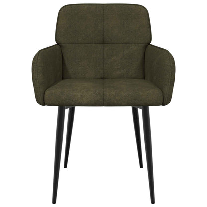 Eettafelstoelen 4 pcs Nep Suede Leer Legergroen