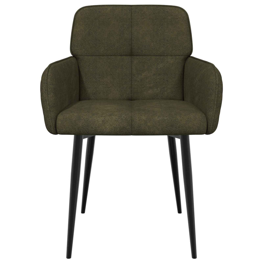 Eettafelstoelen 4 pcs Nep Suede Leer Legergroen