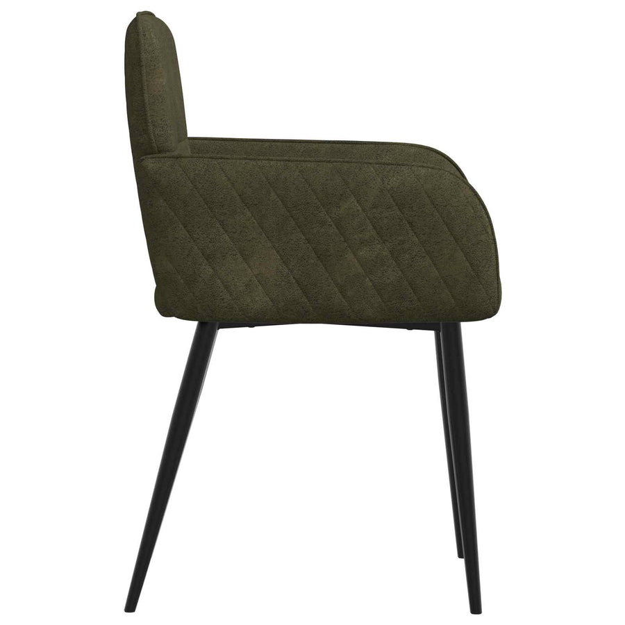 Eettafelstoelen 4 pcs Nep Suede Leer Legergroen
