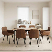 Eetkamerstoelen 6 stuks kunstsuede bruin 59x56,5x85 cm