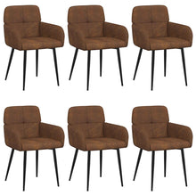 Eettafelstoelen 6 pcs Nep Suede Leer Bruin 59 x 56,5 x 85 cm