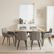 Eetkamerstoelen 6 stuks nep suède lichtgrijs
