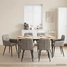 Eettafelstoelen 6 pcs Nep Suede Leer Lichtgrijs